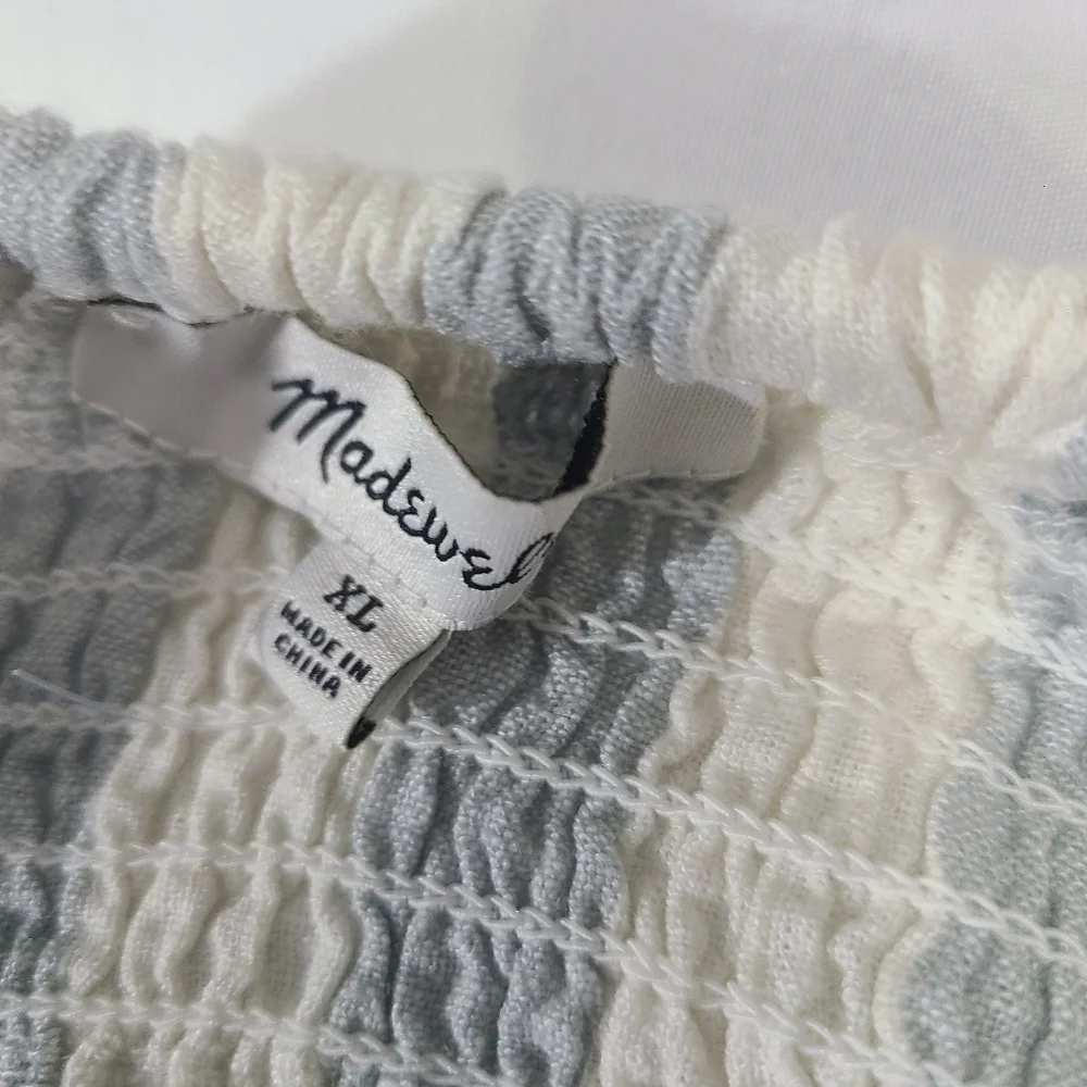 Madewell Linen Blend‎ Abbie Crop Top in Stripe NWOT Size XLarge